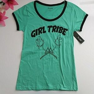 Green & Black Girl Tribe w/Roses L NWOT